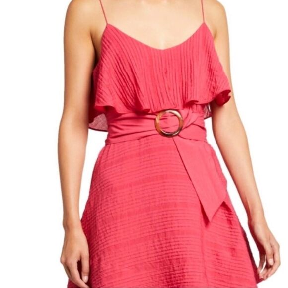 NWT Club Monaco Tiered Maxi Dress w Belt Sleeveless Scoop Neck Sun Dress Pink 0 - Picture 2 of 13